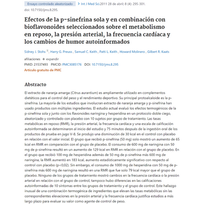 Synephrine Efne (Bitter Orange Ext) Sinefrina 125 Cápsulas