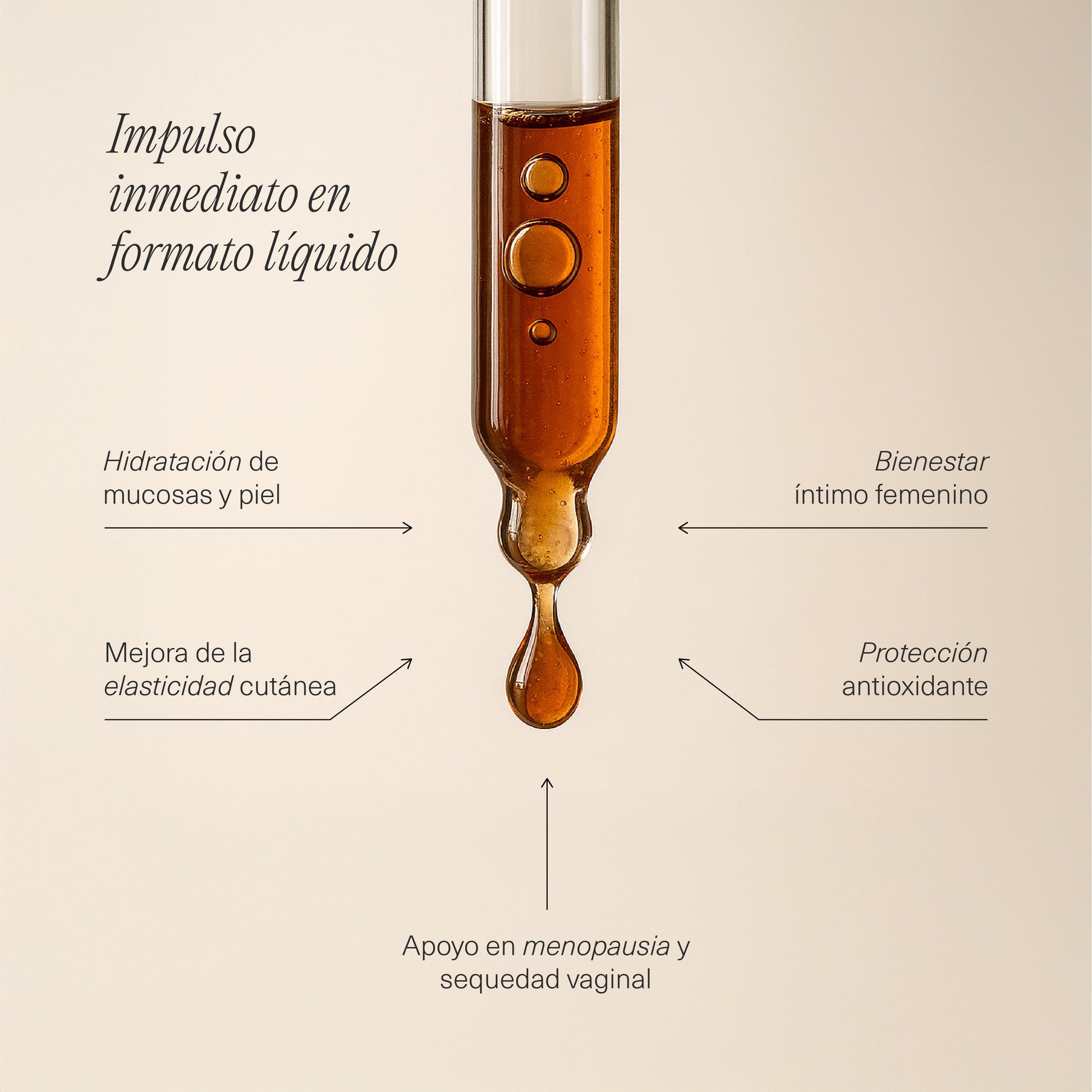 Gotas FemmeUp Drops en un frasco con instrucciones técnicas visibles en la imagen.