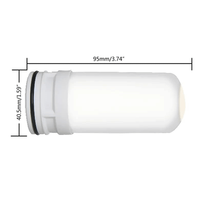 Filtro purificador de agua Innovagizmo de innovagizmo.com, mostrando el cartucho y componentes principales del dispositivo.