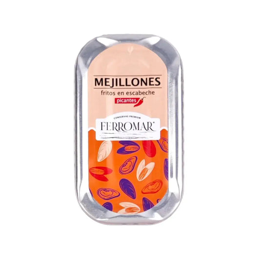 Mejillones en escabeche Picantes 12/16 piezas Conservas FerroMar - Sensaido
