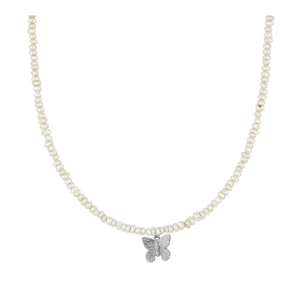 Gargantilla 'Butterfly' - Perlas con Amuleto de Mariposa - Sensaido