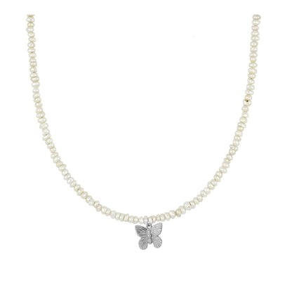 Gargantilla 'Butterfly' - Perlas con Amuleto de Mariposa - Sensaido