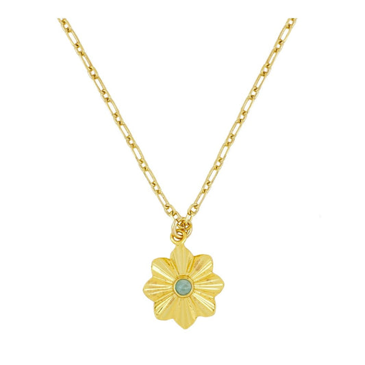 Gargantilla 'Hana' de Amazonita con cuentas y detalles en plata, joya elegante y natural para complementar diferentes estilos.