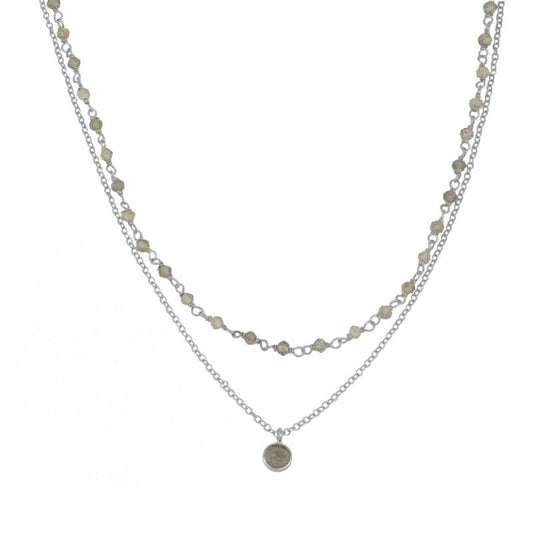 Gargantilla 'Sophia' de Labradorita con piedras brillantes y detalles elegantes, joyería de moda para mujer.