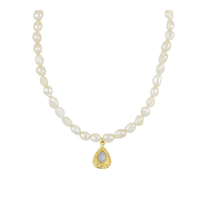 Gargantilla 'Victoria' Perlas + Piedra de Luna - Sensaido
