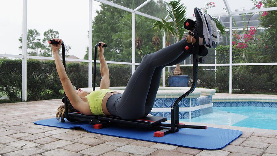 Máquina de abdominales para casa GF FAST ABS de innovagizmo.com, plegable para entrenar el core y abdominales en casa.