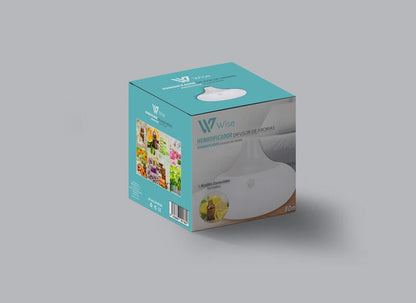 Humidificador difusor de aromas innovagizmo WT-203 en funcionamiento, muestra su diseño compacto y depósito de agua transparente.