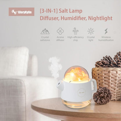 Humidificador tetera mágica de innovagizmo con diseño en forma de tetera y vapor saliendo de la boquilla, ideal para humidificación del ambiente.