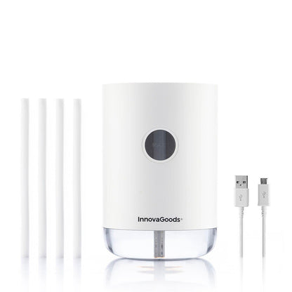 Humidificador ultrasónico recargable Vaupure de Innovagizmo, con diseño compacto y difusor de vapor visible en la imagen.
