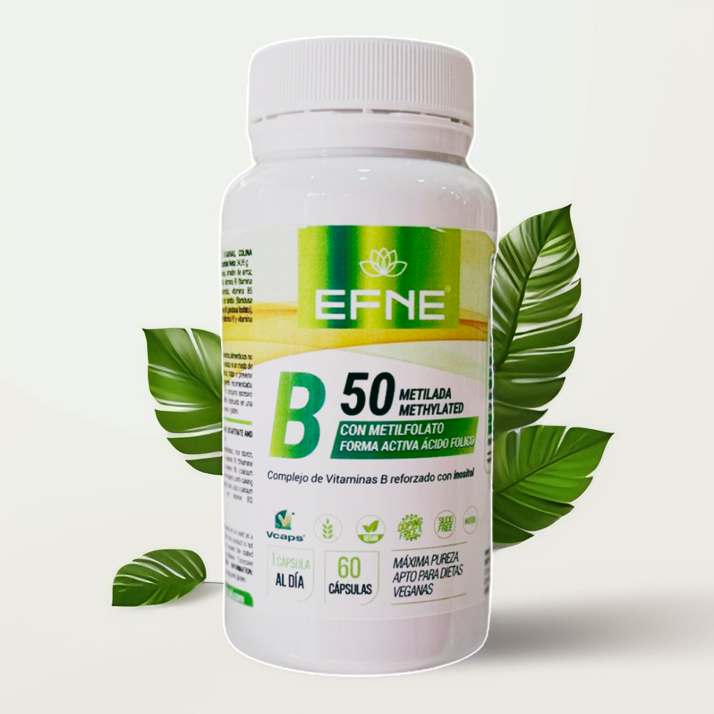 Complejo B 50 Metilada Con metilfolato forma activa ácido fólico (Complejo de Vitaminas B reforzado con inositol)