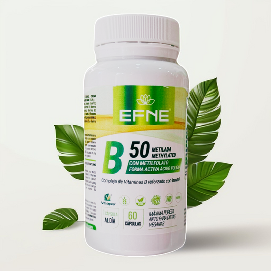 Complejo B 50 Metilada Con metilfolato forma activa ácido fólico (Complejo de Vitaminas B reforzado con inositol)