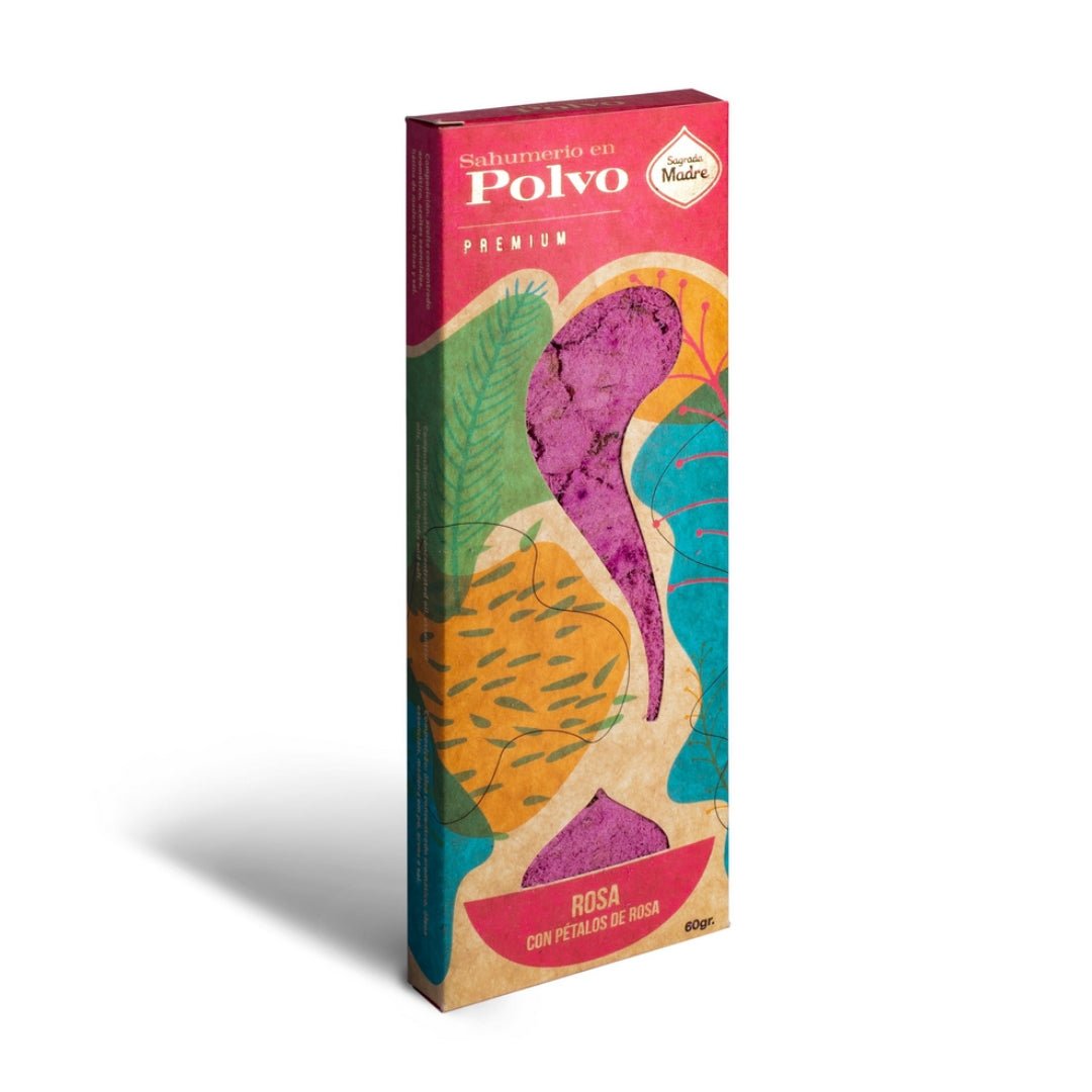 Incienso en Polvo Rosa con Pétalos - Sagrada Madre