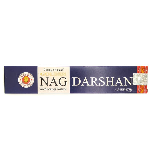 Incienso en varilla Golden Nag Darshan de Mystical Tienda, paquete de incienso aromático para rituales y relajación.