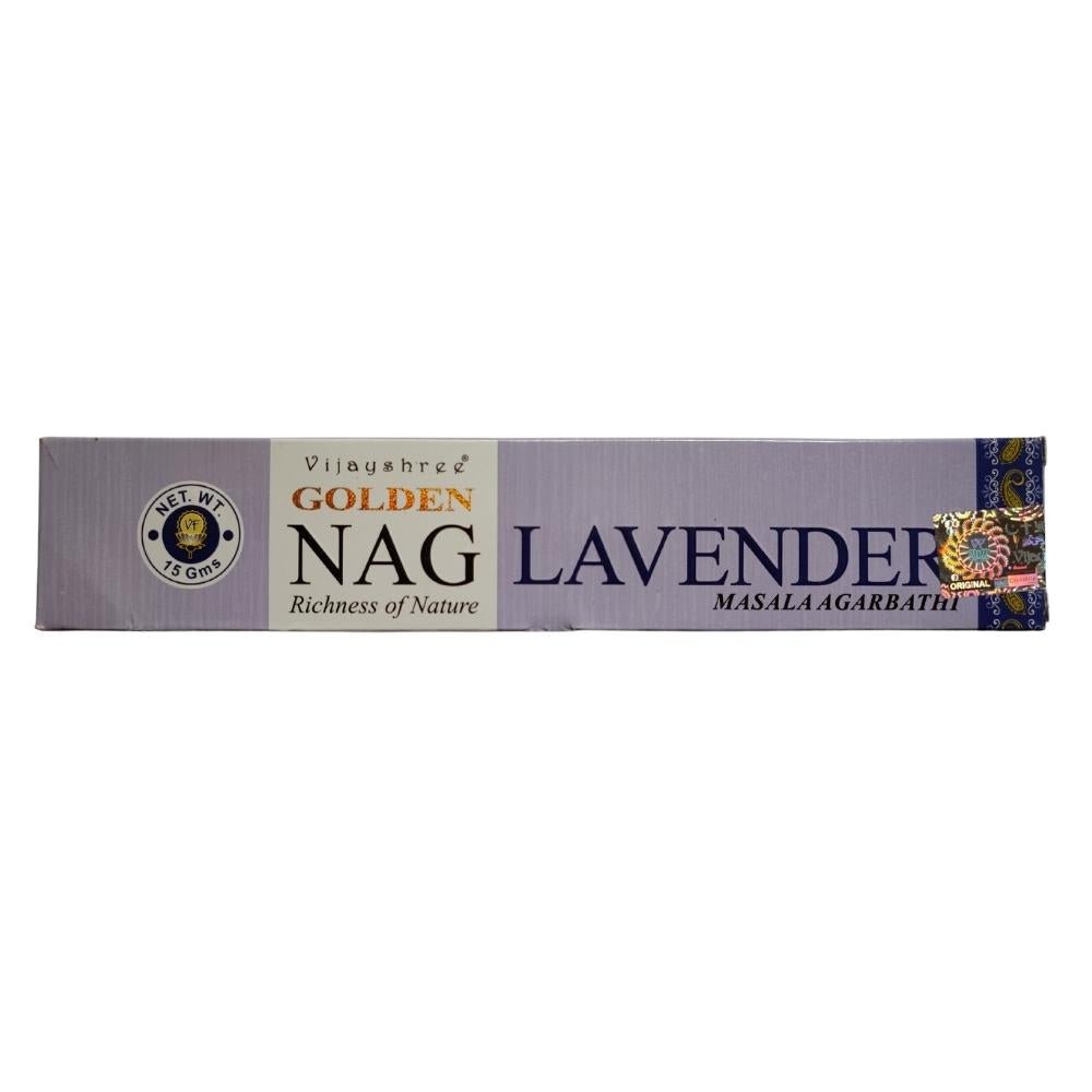 Incienso en varita Golden Nag Lavanda de Mystical Tienda, aroma relajante de lavanda en paquete de incienso para aromaterapia