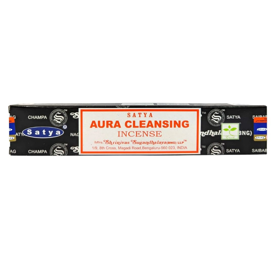 Incienso Satya Aura Cleansing en barra, incienso de varilla para purificación y limpieza espiritual.