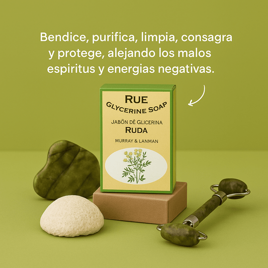 Esencia de jabón de ruda Murray & Lanman en frasco, ideal para rituales de limpieza espiritual, de la marca Mystical Tienda.