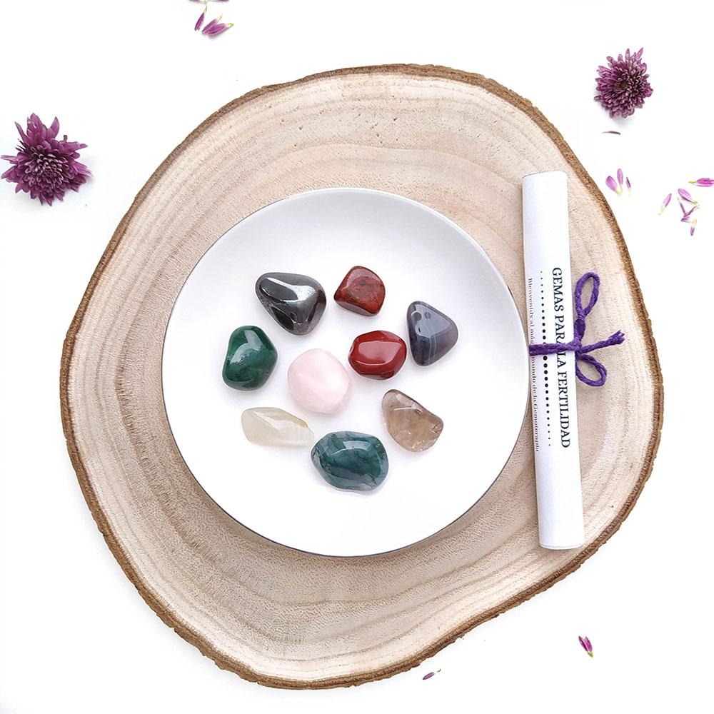 Kit de gemas para la fertilidad de Mystical Tienda con cristales y piedras naturales para potenciar la fertilidad.
