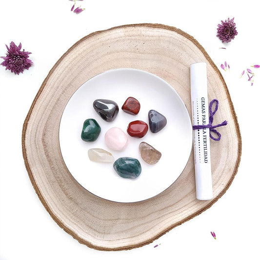 Kit de gemas para la fertilidad de Mystical Tienda con cristales y piedras naturales para potenciar la fertilidad.