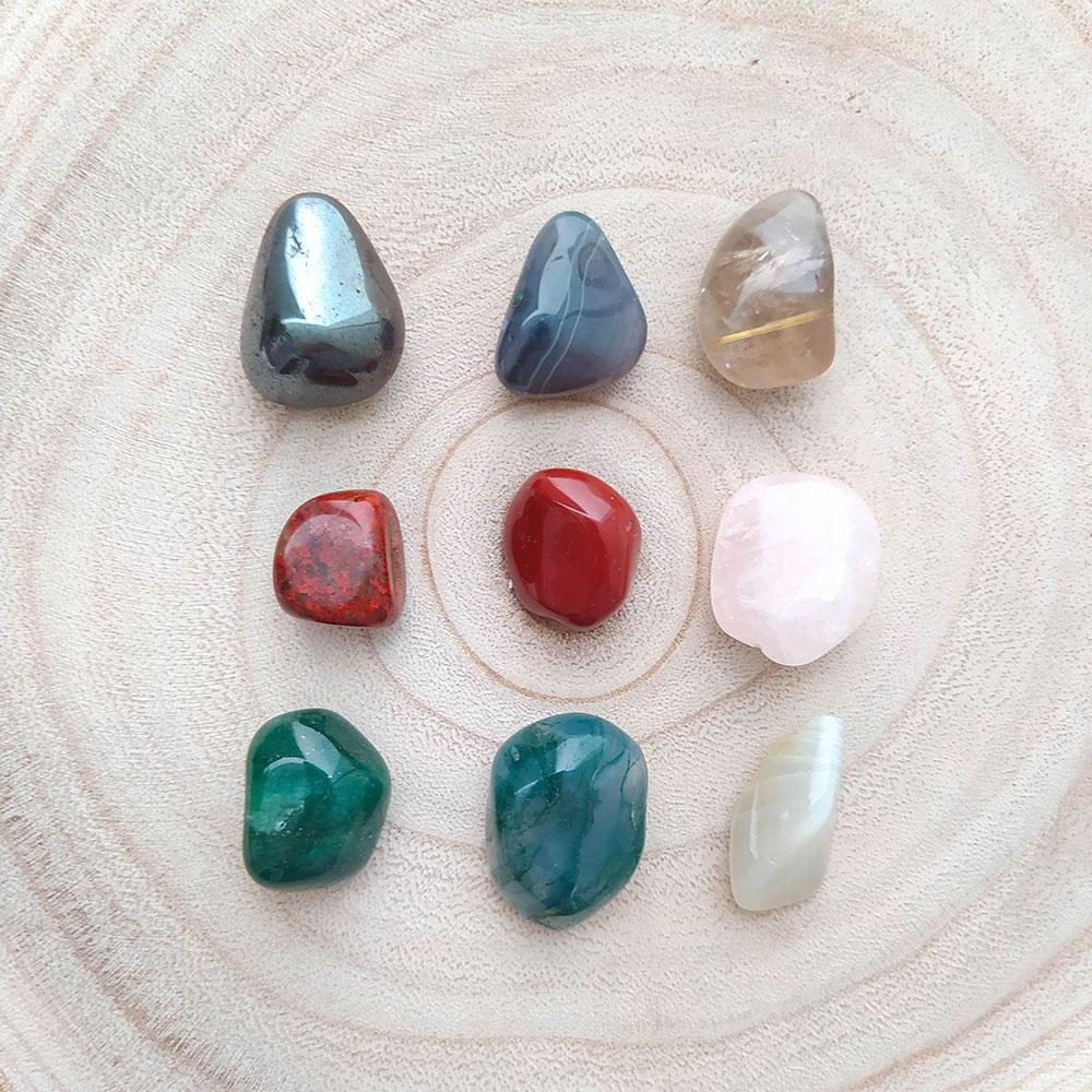 Kit de gemas para la fertilidad de Mystical Tienda, incluye piedras naturales para apoyar la fertilidad y el bienestar.