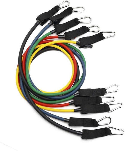 Kit de gomas elásticas de resistencia innovagizmo, varias bandas de diferentes colores y resistencias para ejercicio y entrenamiento físico.