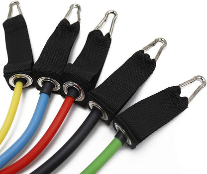 Kit de gomas elásticas de resistencia Innovagizmo, varias bandas de diferentes niveles de tensión para ejercicio y entrenamiento físico.