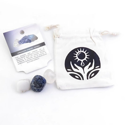 Kit de minerales Mystical Tienda para atraer energía divina, con cristales y piedras en un conjunto completo para la armonía.