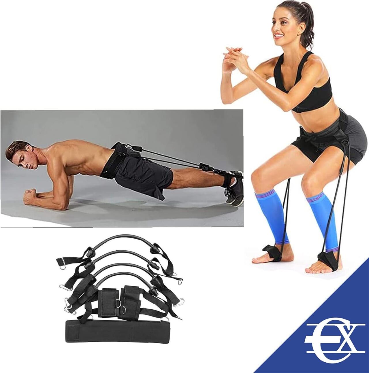 Kit vertical de gomas elásticas de resistencia para tren inferior de innovagizmo, conjunto de bandas de ejercicio para tonificar piernas