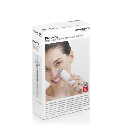 Limpiador facial eléctrico de puntos negros PureVac de innovagizmo, con cabezal suave y diseño compacto para una limpieza profunda.