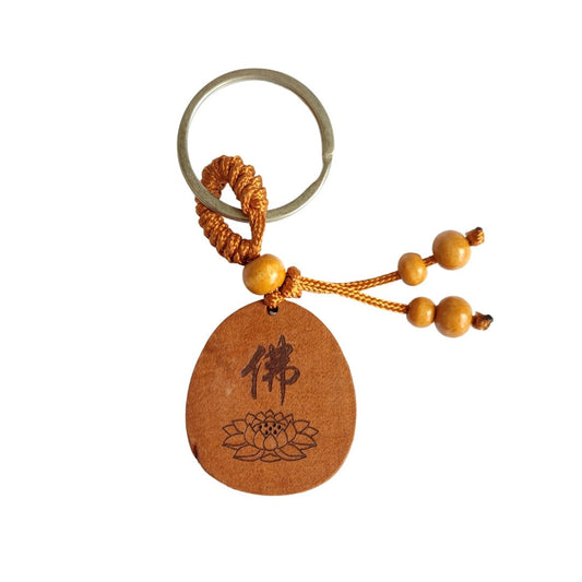 Llavero de Madera - Cabeza de Buda