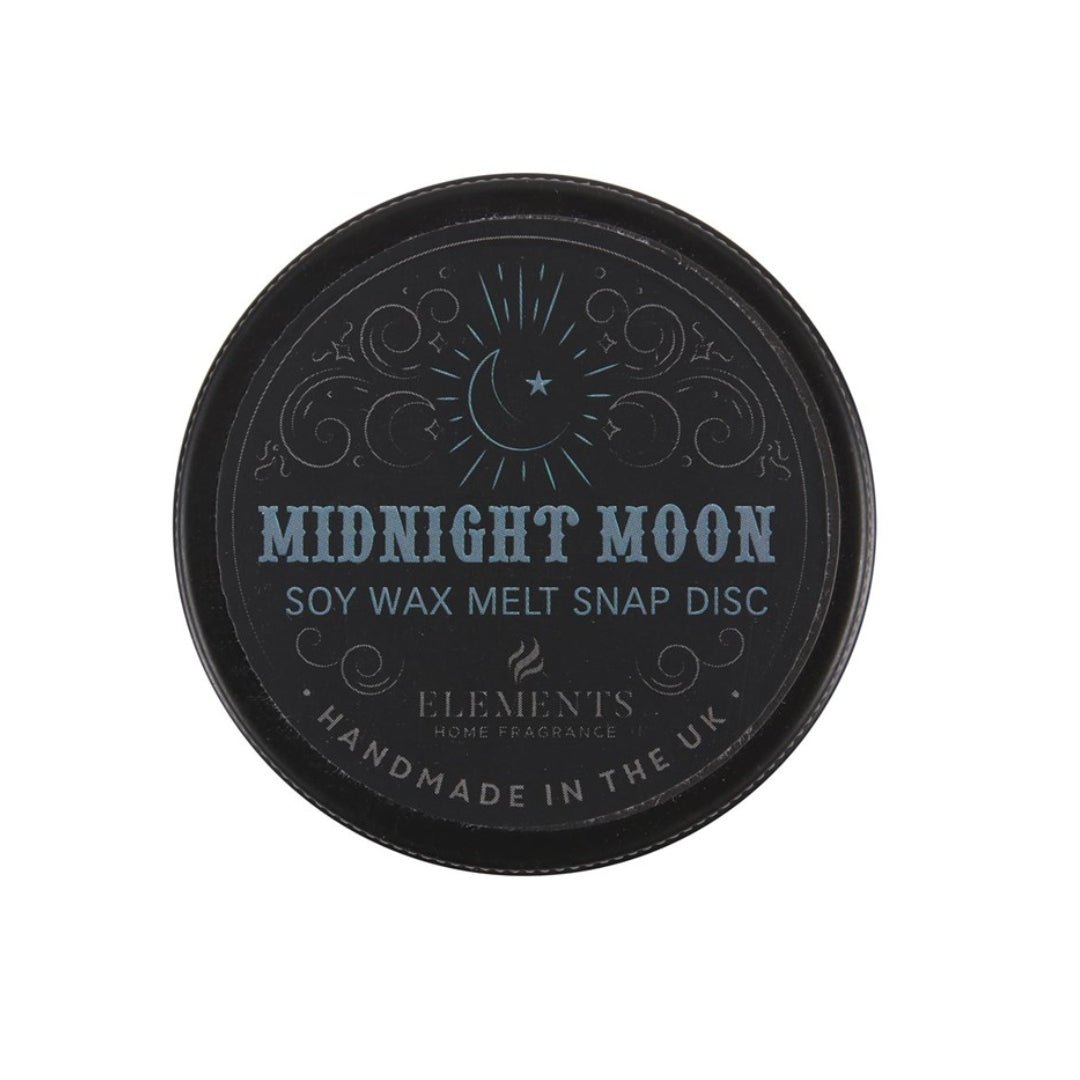 Melt de cera Luna de Media Noche de Mystical Tienda, forma de luna en cera aromática negra para velas y ambientación.