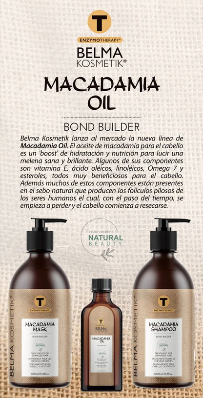 Kit de mantenimiento capilar Belma Kosmetik Macadamia de XARODIST, tratamiento multifuncional para el cabello en casa.