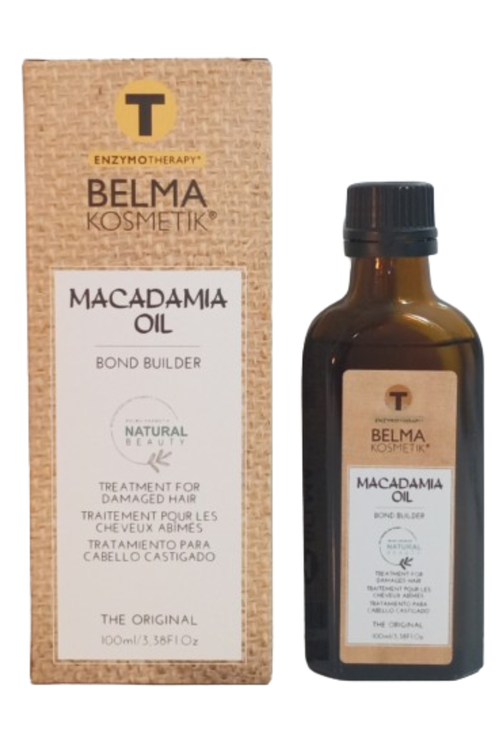 Aceite de macadamia XARODIST Belma kosmetik para cabello, serum multifuncional en caja, tratamiento capilar nutritivo y reparador
