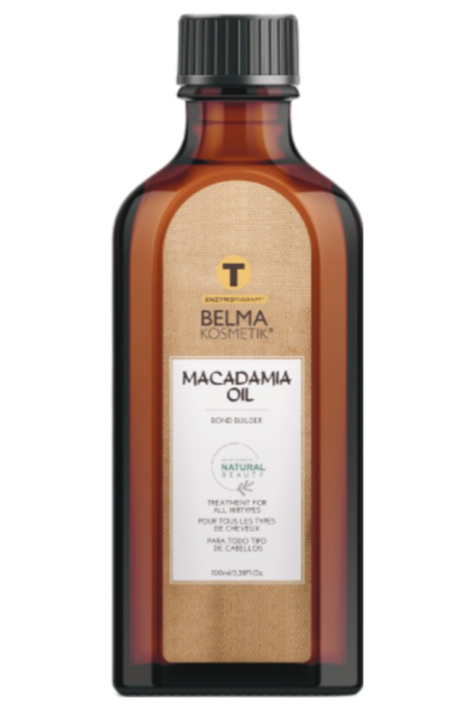 Aceite de macadamia XARODIST Belma Kosmetik para cabello, serum multifuncional con aceite de macadamia para nutrir y fortalecer.