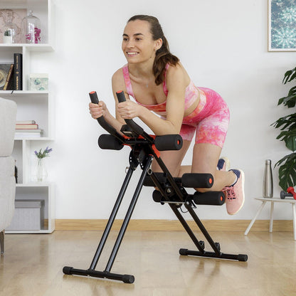 Máquina de abdominales plegable Plawer de Innovagizmo, equipo de entrenamiento completo con pantalla LCD y guía de ejercicios.