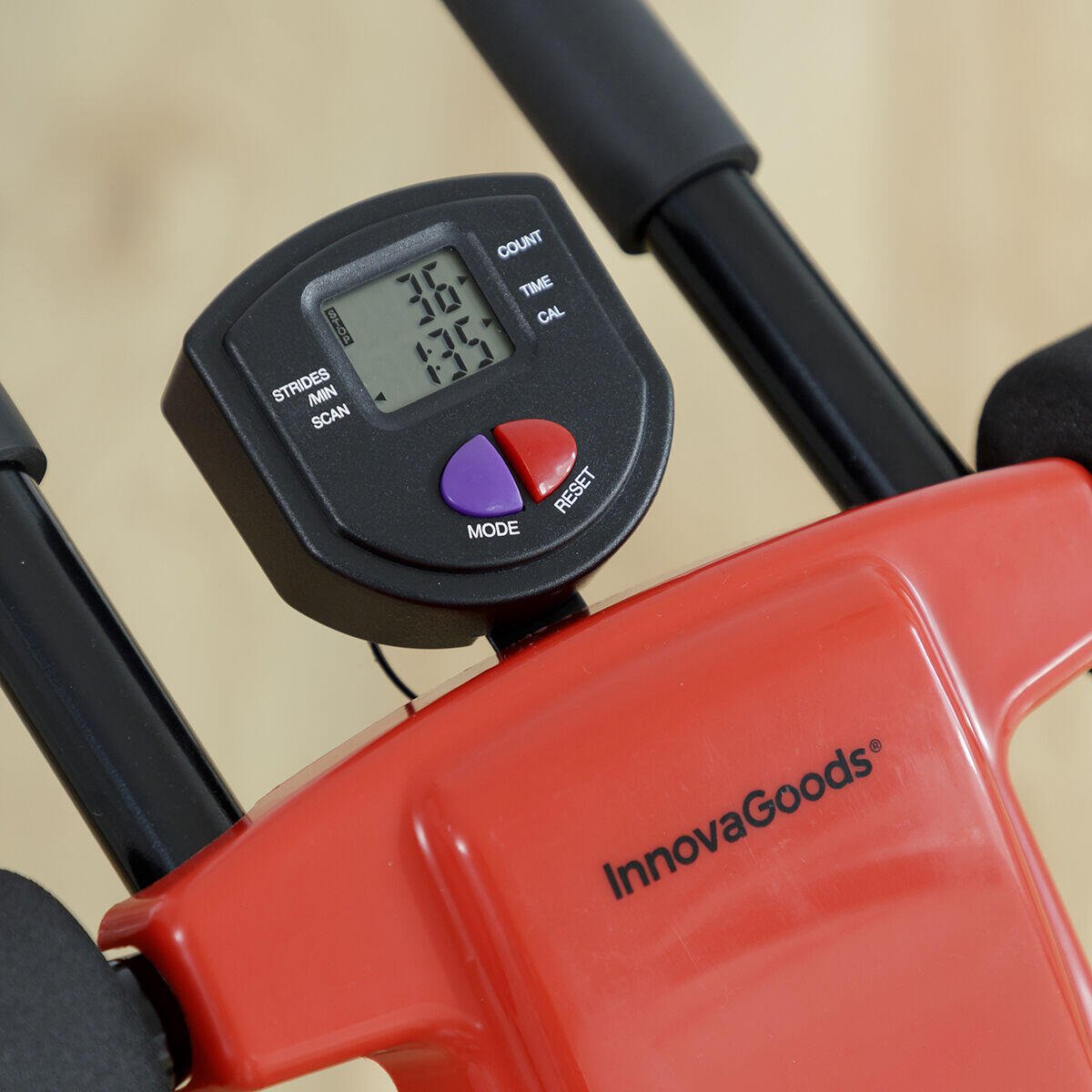 Máquina de abdominales Plawer de Innovagizmo, equipo de entrenamiento plegable y multifunción para gimnasio en casa con pantalla LCD.