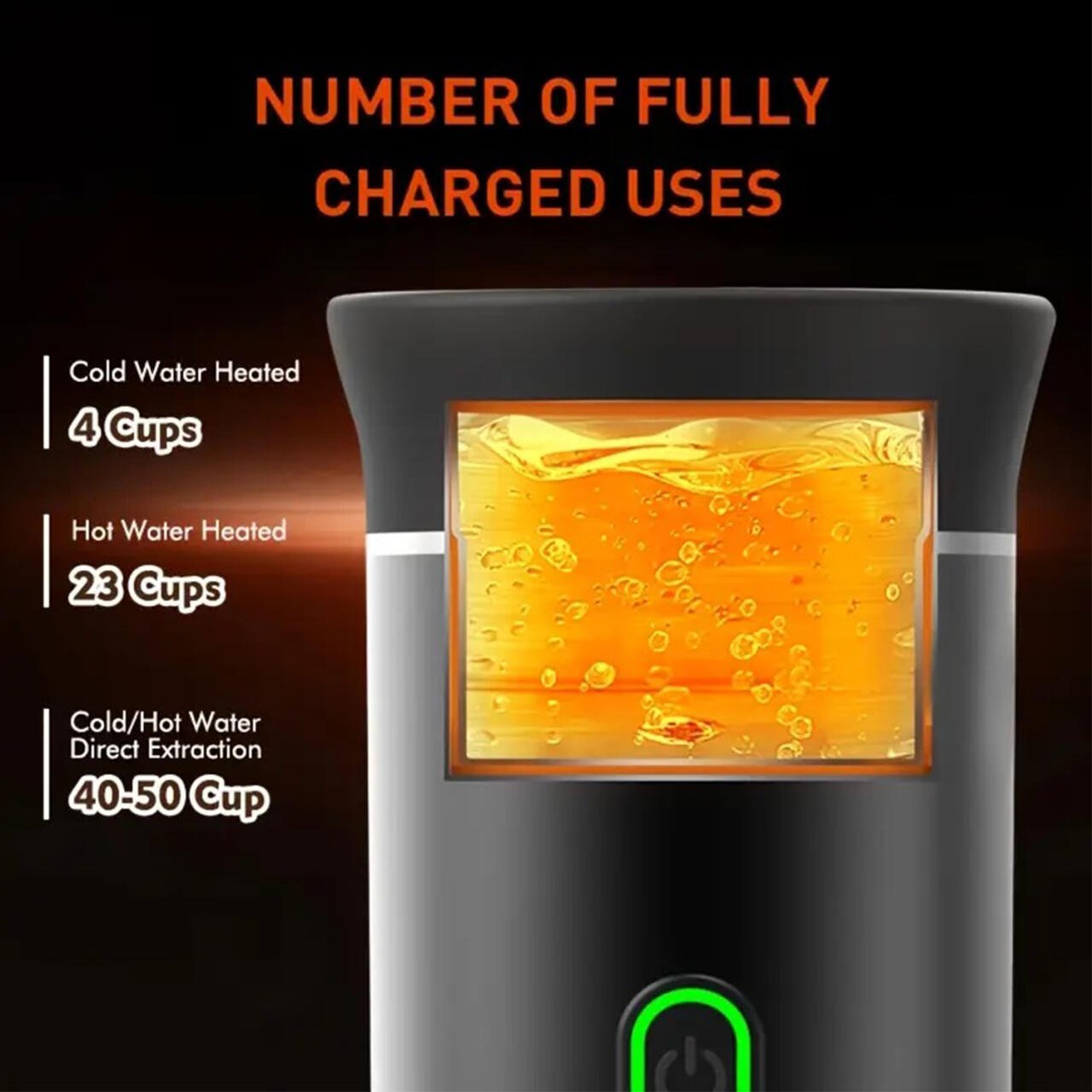 Cafetera portátil 3 en 1 de innovagizmo.com con calentamiento automático y carga USB-C, mostrada en uso con taza y accesorios.