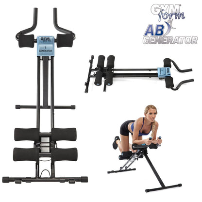 Máquina de ejercicios GYMFORM AB GENERATOR para cardio y tonificación en casa, con manijas y peso ajustable.