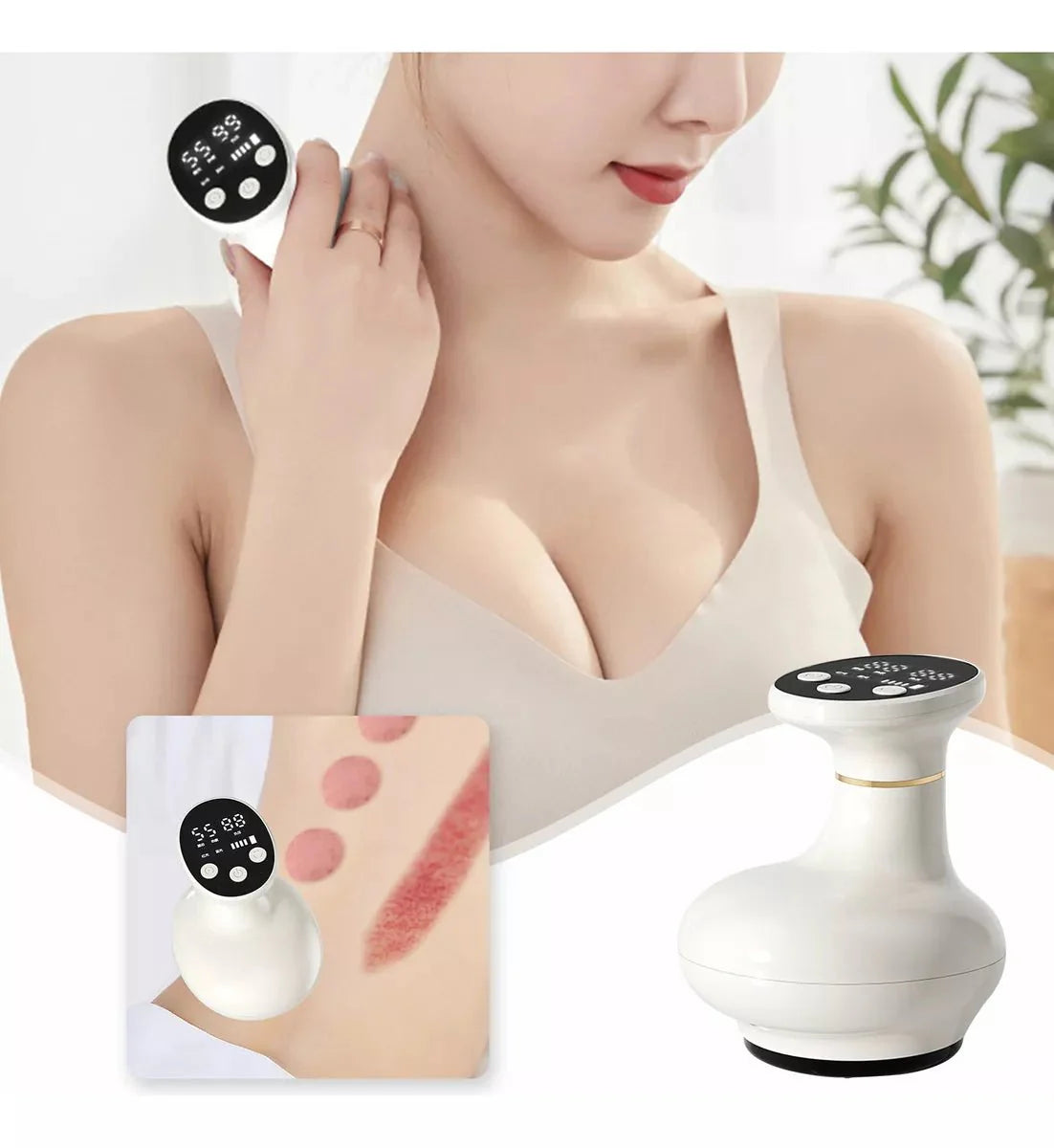 Masajeador anticelulítico recargable innovagizmo con succión y calor para remodelar el cuerpo, visible en la imagen.