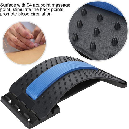Masajeador de espalda lumbar de innovagizmo.com, dispositivo portátil para aliviar tensión en la zona lumbar.