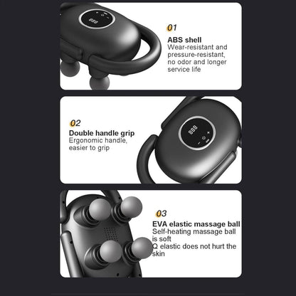 Masajeador de mano innovagizmo.com con mango ergonómico y cabezal de masaje para relajar músculos y aliviar tensión.