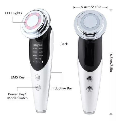 Masajeador facial antiarrugas con calor y fototerapia, dispositivo de innovagizmo.com para rejuvenecimiento facial.
