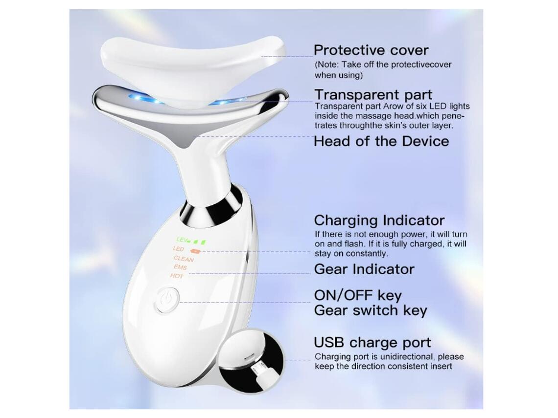 Masajeador facial lifting EMS de innovagizmo.com con diseño compacto para masaje facial y tonificación de la piel.