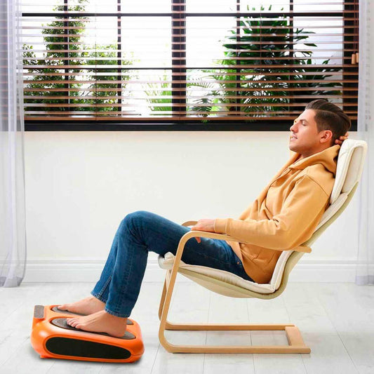 Masajeador eléctrico para pies innovagizmo con mando, 3 modos y 10 intensidades, diseñado para aliviar la tensión en los pies.