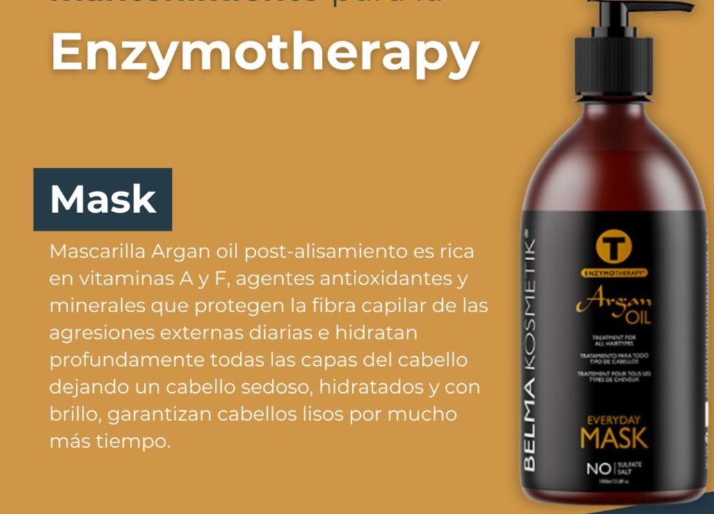 Mascarilla de tratamiento capilar de argán XARODIST Belma kosmetik, ideal para todo tipo de cabellos y post alisado.