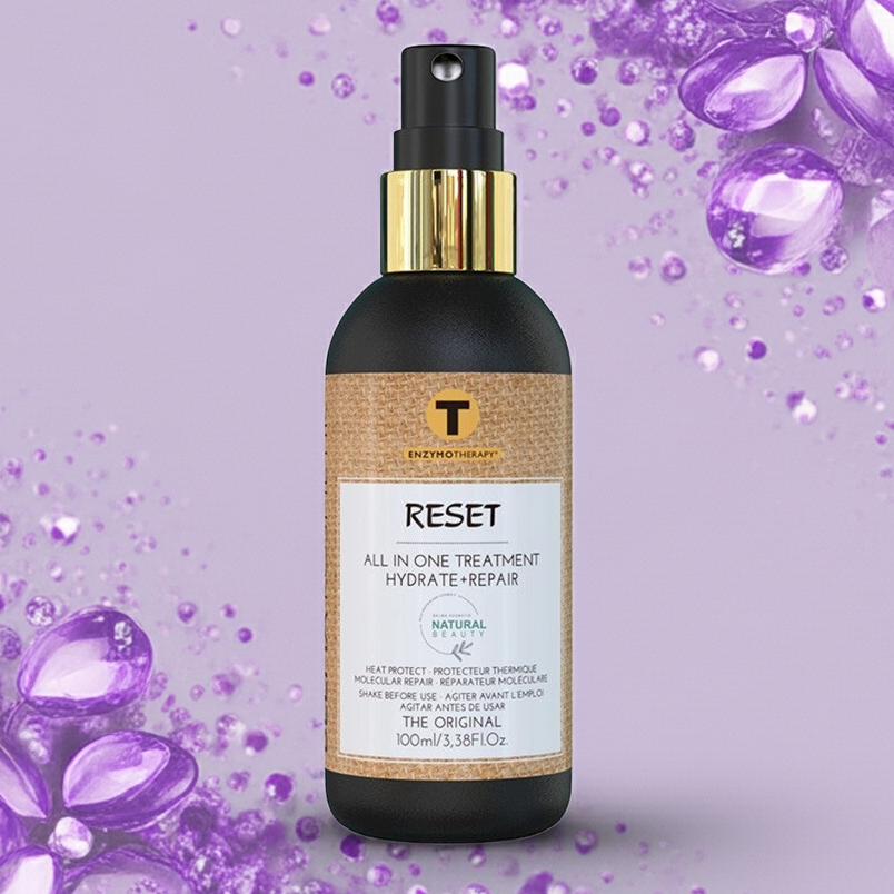 Spray protector térmico multifuncional Belma Kosmetik Reset de XARODIST para cabello, 100 ml, en frasco con atomizador