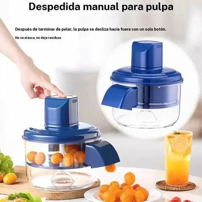 Peladora automática de frutas de innovagizmo.com, máquina rápida y precisa para pelar frutas sin esfuerzo.