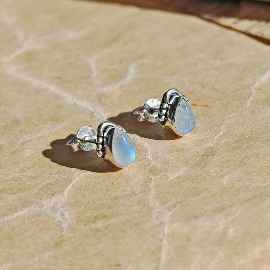 Pendientes Agra de Piedra de Luna y Plata de Ley 925