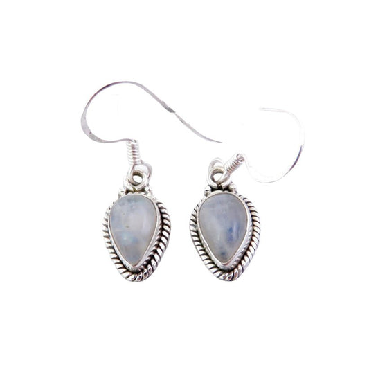 Pendientes Largos Agra de Piedra de Luna y Plata de Ley 925