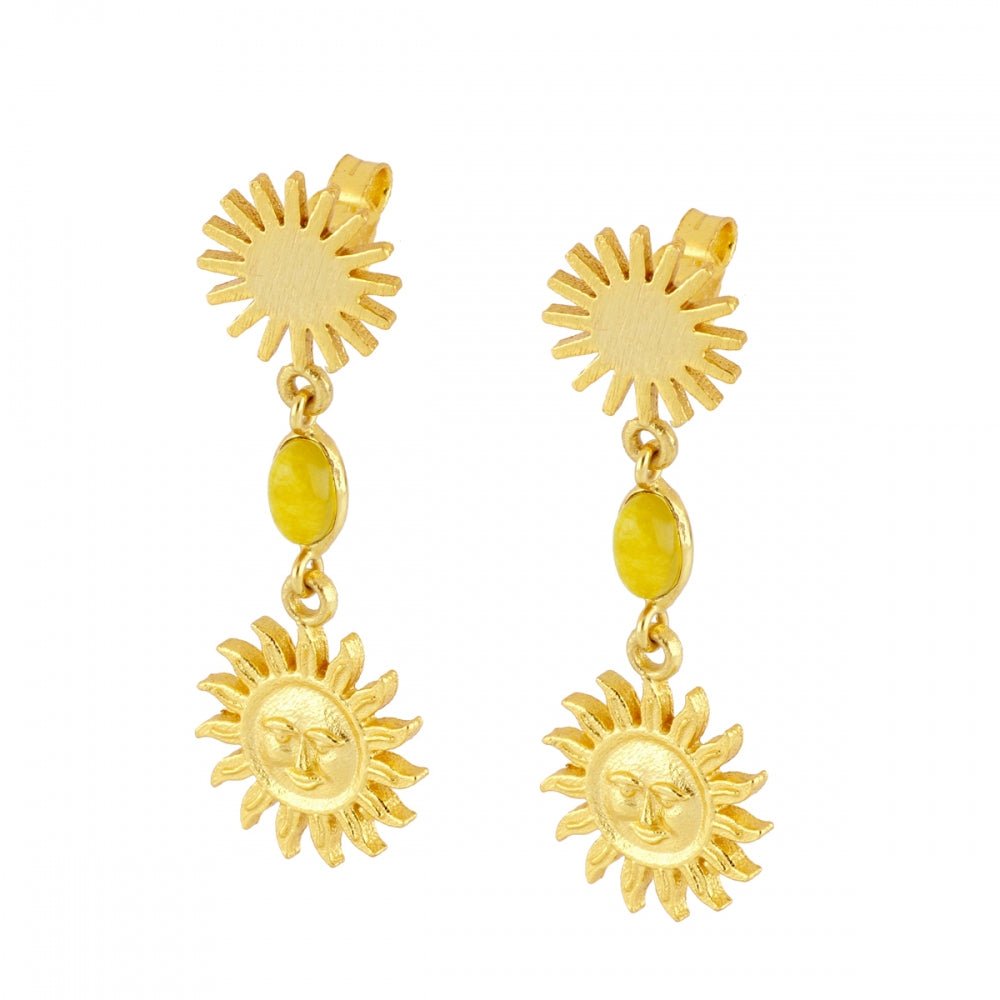 Pendientes Amsha de Jade Amarillo - Sensaido