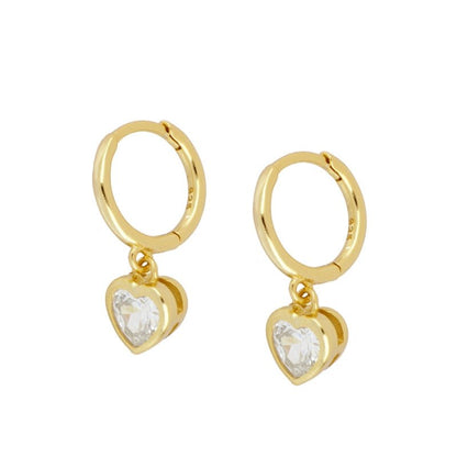 Pendientes "Cuore" de Circonita Blanca